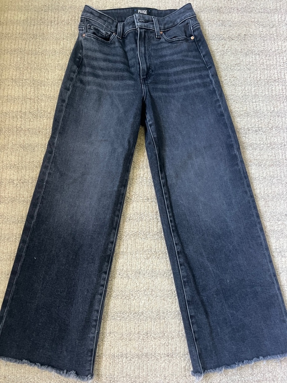 PAIGE Wide-Leg “Anessa” Jeans in Washed Black